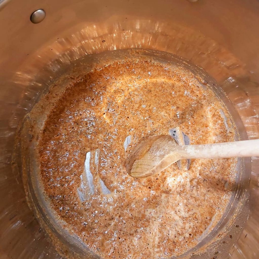 Kartoffel-Sellerie-Curcuma Suppe_Einbrenn